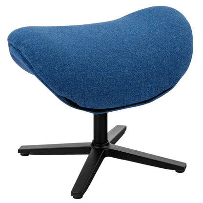 Upholstered Swivel Lounge Chair with Ottoman and Rocking Footstool, Blue at Gallery Canada