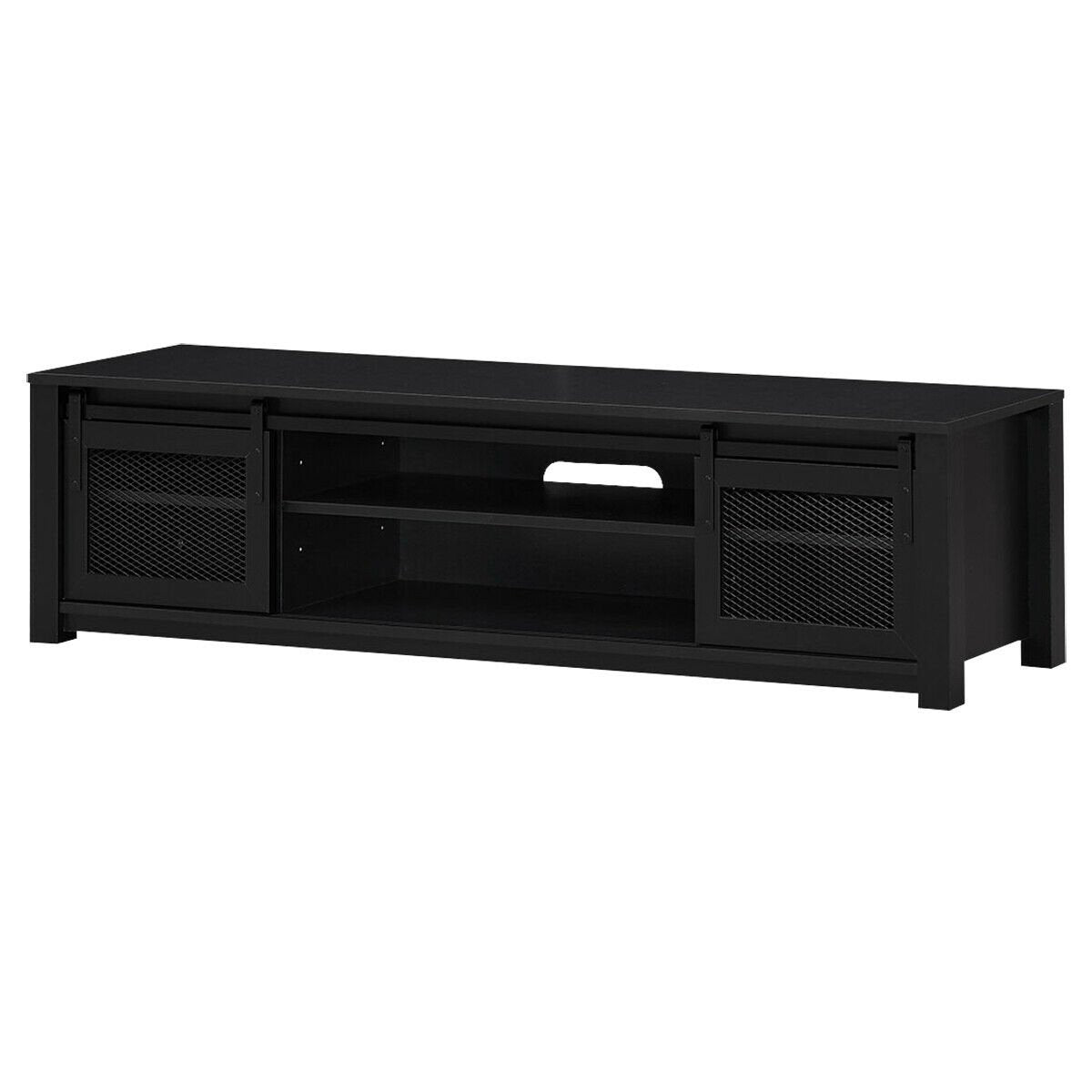 TV Stand Entertainment Center for TV's up to 65 Inch with Cable Management and Adjustable Shelf, Black at Gallery Canada