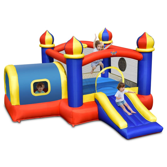 Inflatable Castle Kids Bounce House with Slide Jumping, Multicolor