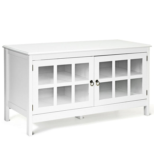 50 Inch Modern Wood Large TV Stand Entertainment Center for TV, White