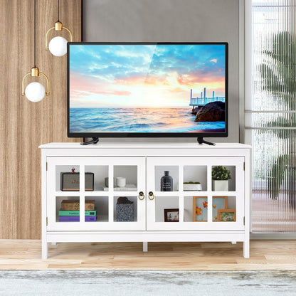 50 Inch Modern Wood Large TV Stand Entertainment Center for TV, White at Gallery Canada
