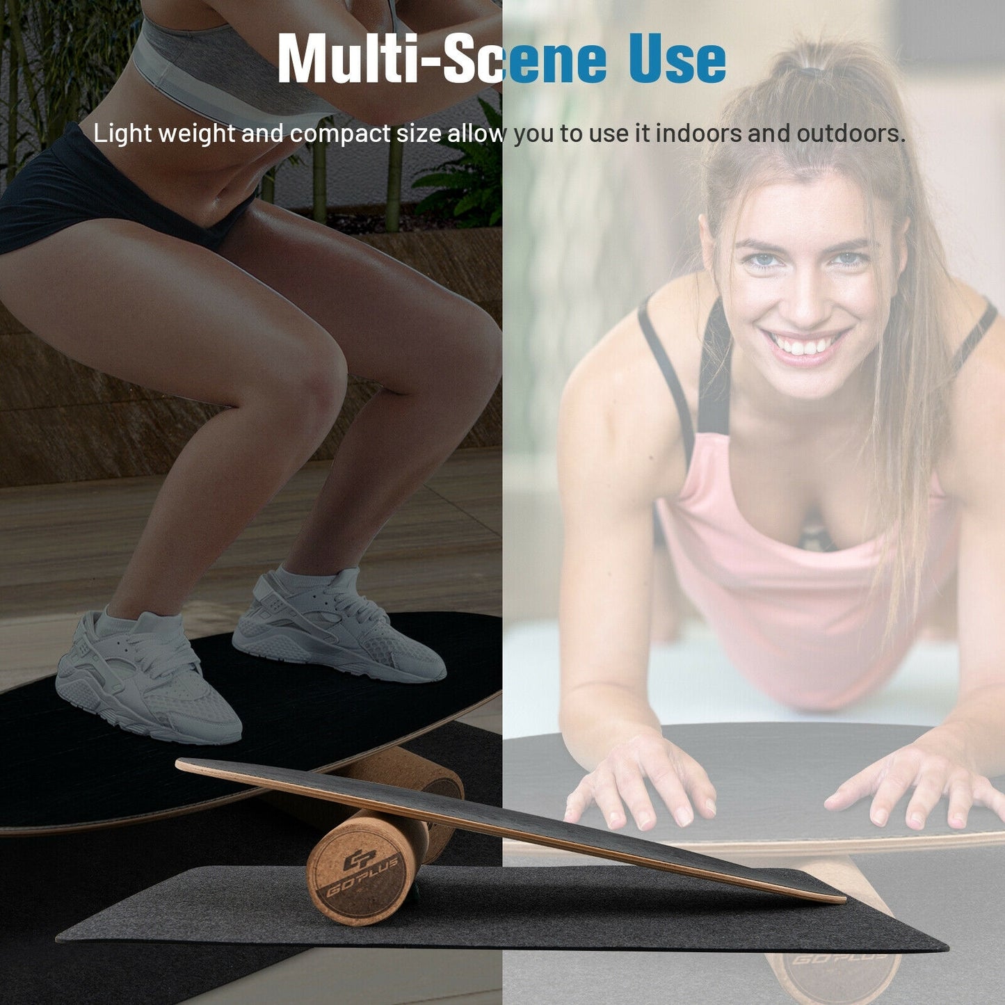 Wooden Balance Board Wobble Roller, Exercise Sports Training, Black Yoga Accessories at Gallery Canada