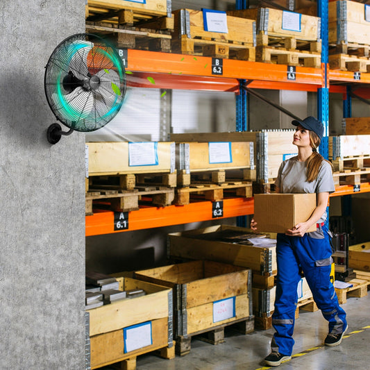 21 Inch 3 Speed Wall Mount Industrial Fan, Black