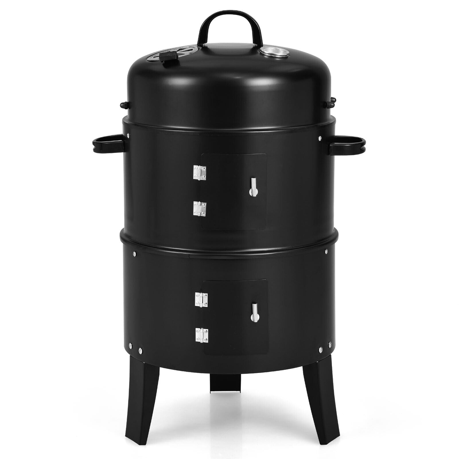 3-in-1 Charcoal BBQ Grill Cambo with Built-in Thermometer, Black Outdoor Grills Black at Gallery Canada