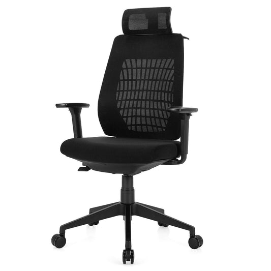 High Back Mesh Office Chair with Clothes Hanger, Black