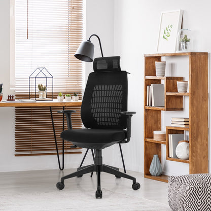 High Back Mesh Office Chair with Clothes Hanger, Black at Gallery Canada
