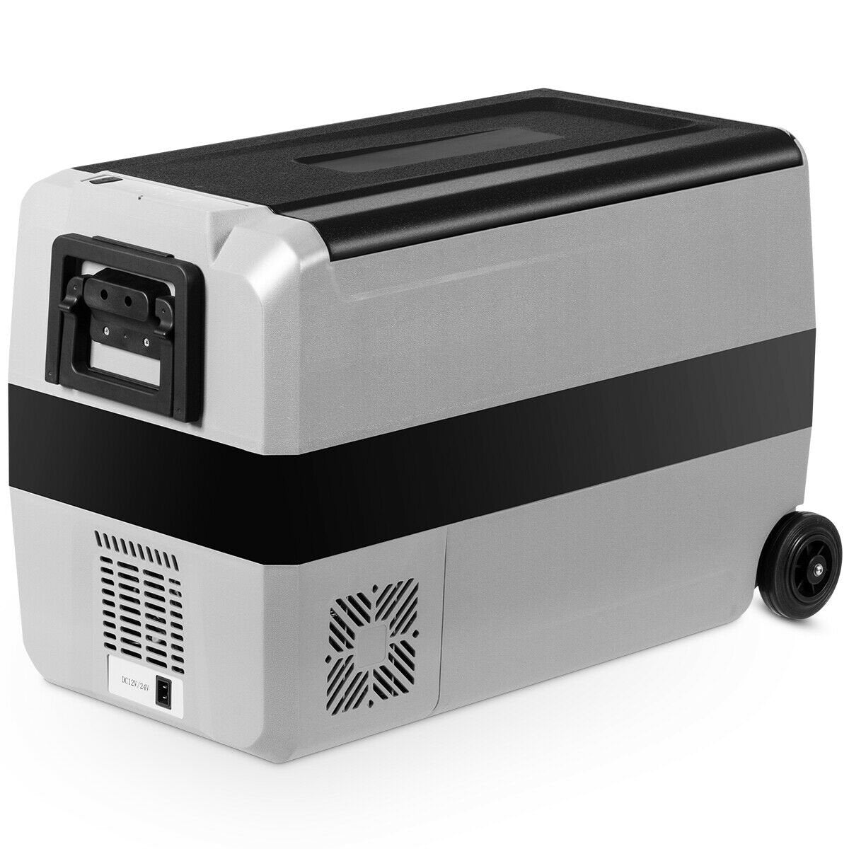 53 Quarts Portable Electric Car Cooler Refrigerator, Black & Gray at Gallery Canada