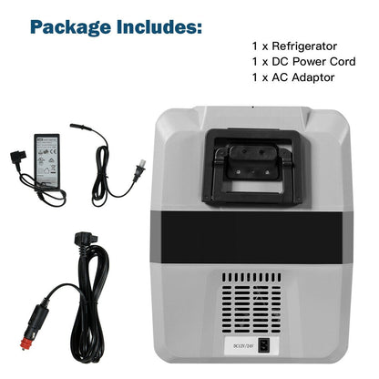 53 Quarts Portable Electric Car Cooler Refrigerator, Black & Gray