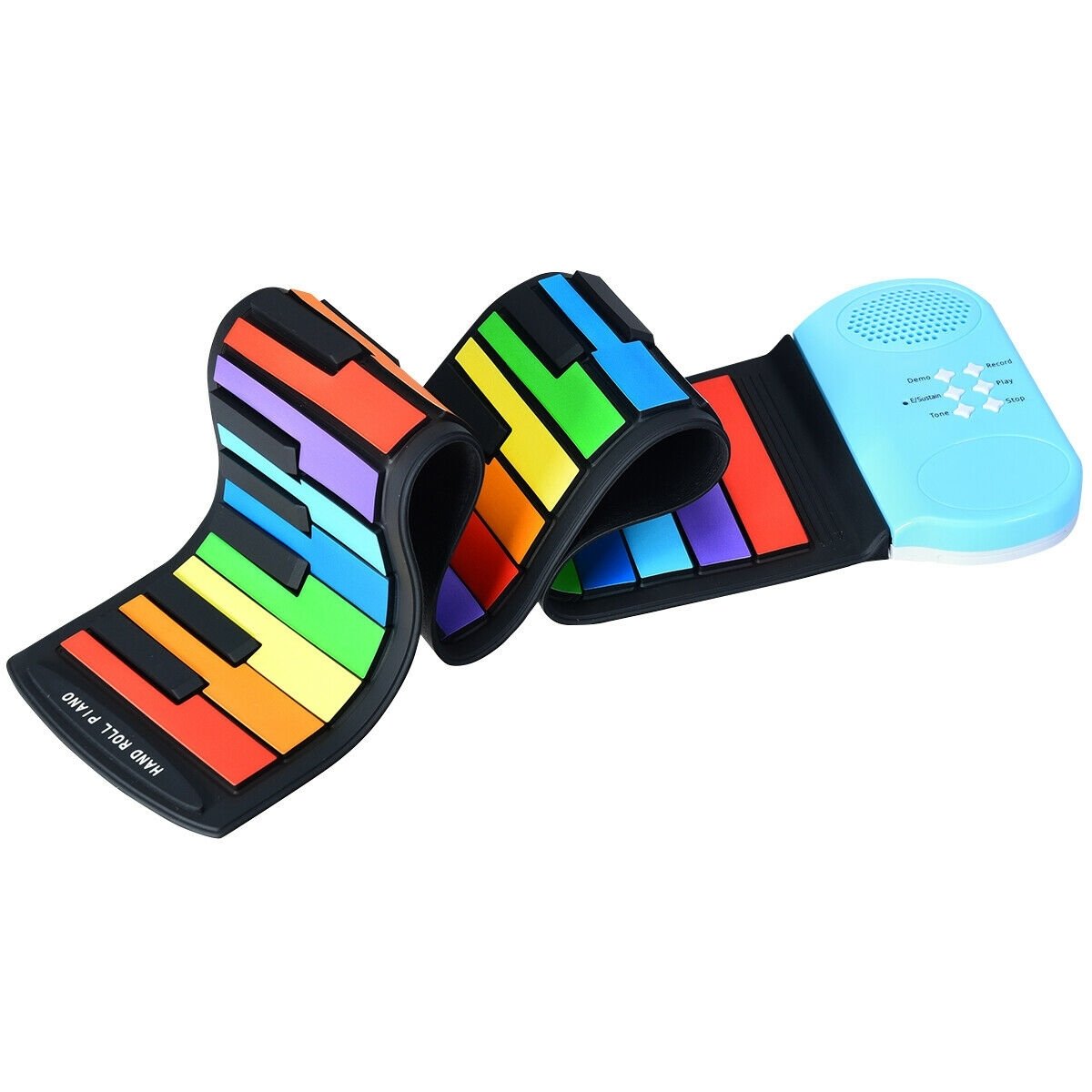 49-Key Roll-up Piano with Support Earphones, Multicolor