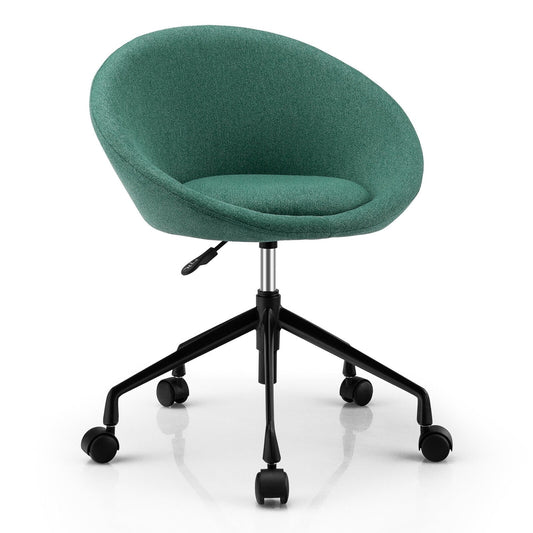 Adjustable Swivel Accent Chair Vanity Chair with Round Back, Green at Gallery Canada