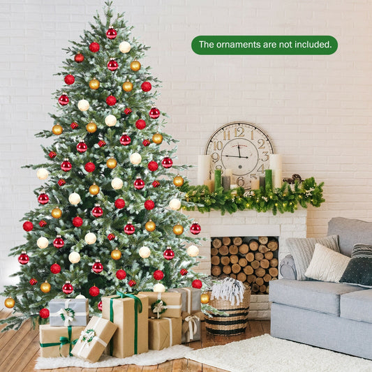 8 Feet Hinged Artificial Christmas Spruce Tree with Mixed PE and PVC Tips, Green Christmas Tree Green at Gallery Canada
