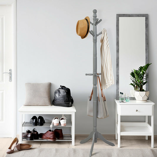 Adjustable Free Standing Wooden Coat Rack, Gray Coat Racks & Hall Trees Gray at Gallery Canada