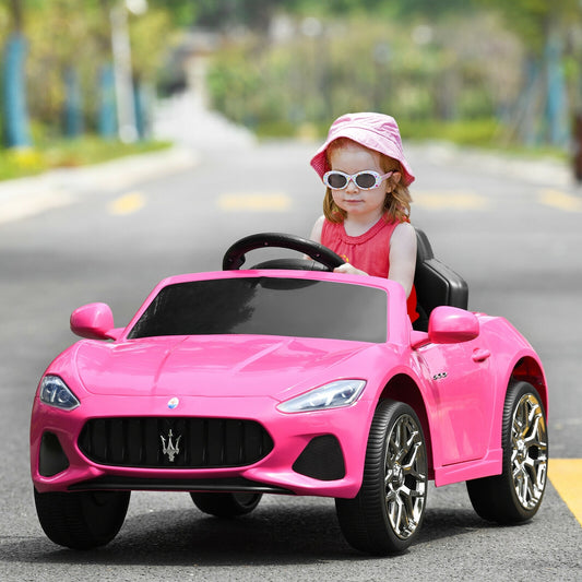 12V Kids Ride-On Car with Remote Control and Lights, Pink Powered Ride On Toys Pink at Gallery Canada