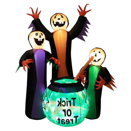 8 Feet Halloween Inflatable Witch Decor with Bright LED Lights, Multicolor