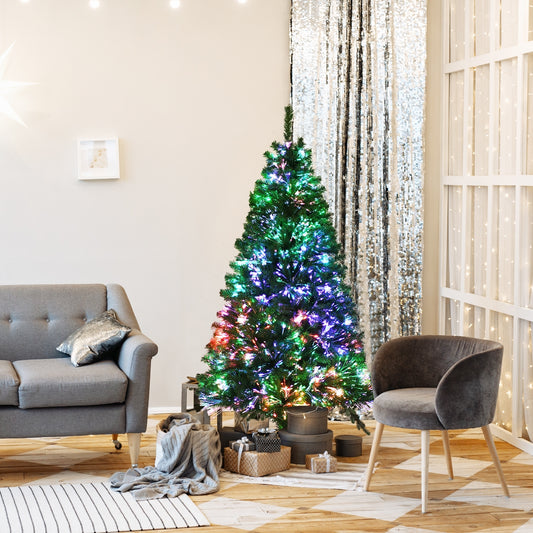 Pre-Lit Fiber Optic Artificial Christmas Tree, 5 ft, Green Christmas Tree Green at Gallery Canada