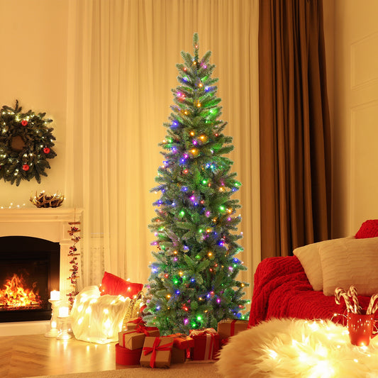 6 Feet Pre-Lit Artificial Christmas Tree, 648 PVC PE Branch Tips, Green Christmas Tree Green at Gallery Canada