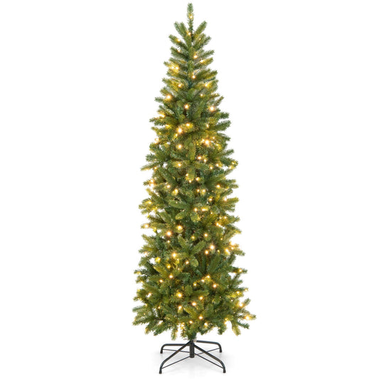 6 Feet Pre-Lit Artificial Christmas Tree with 648 PVC PE Branch Tips, Green at Gallery Canada