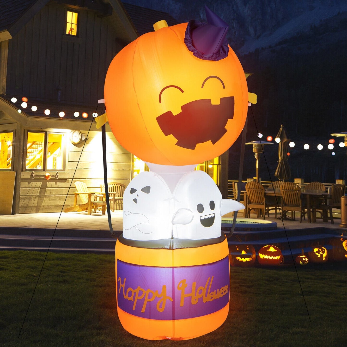 6 Feet Halloween Inflatable Pumpkin Hot Air Balloon Ghost Yard Decor, Multicolor at Gallery Canada
