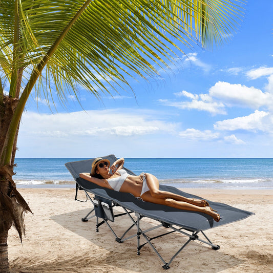 Folding Retractable Camping Cot With Mattress, Carry Bag, Blue Camping Furniture Blue at Gallery Canada