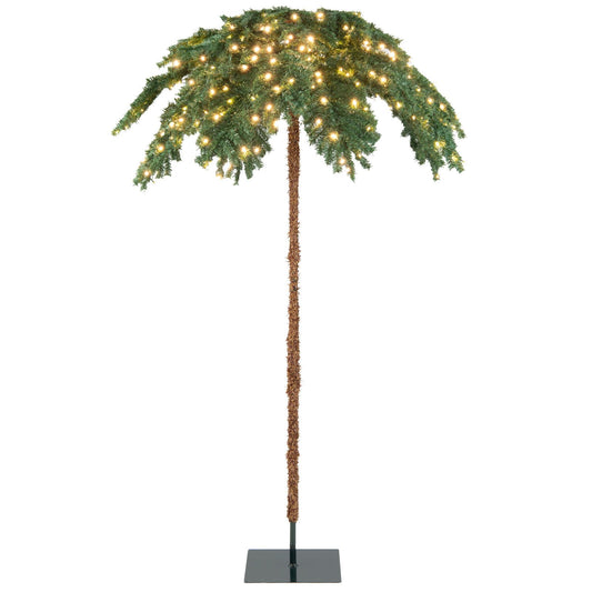 6 Feet Pre-Lit Xmas Palm Artificial Tree with 250 Warm-White LED Lights, Green at Gallery Canada