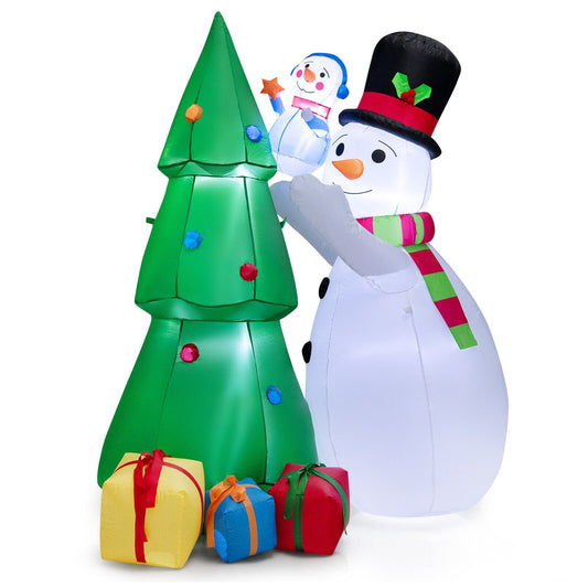 6 Feet Tall Inflatable Christmas Snowman and Tree Decoration Set with LED Lights, Multicolor at Gallery Canada