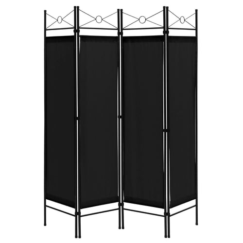 6 Feet 4-Panel Folding Freestanding Room Divider, Black
