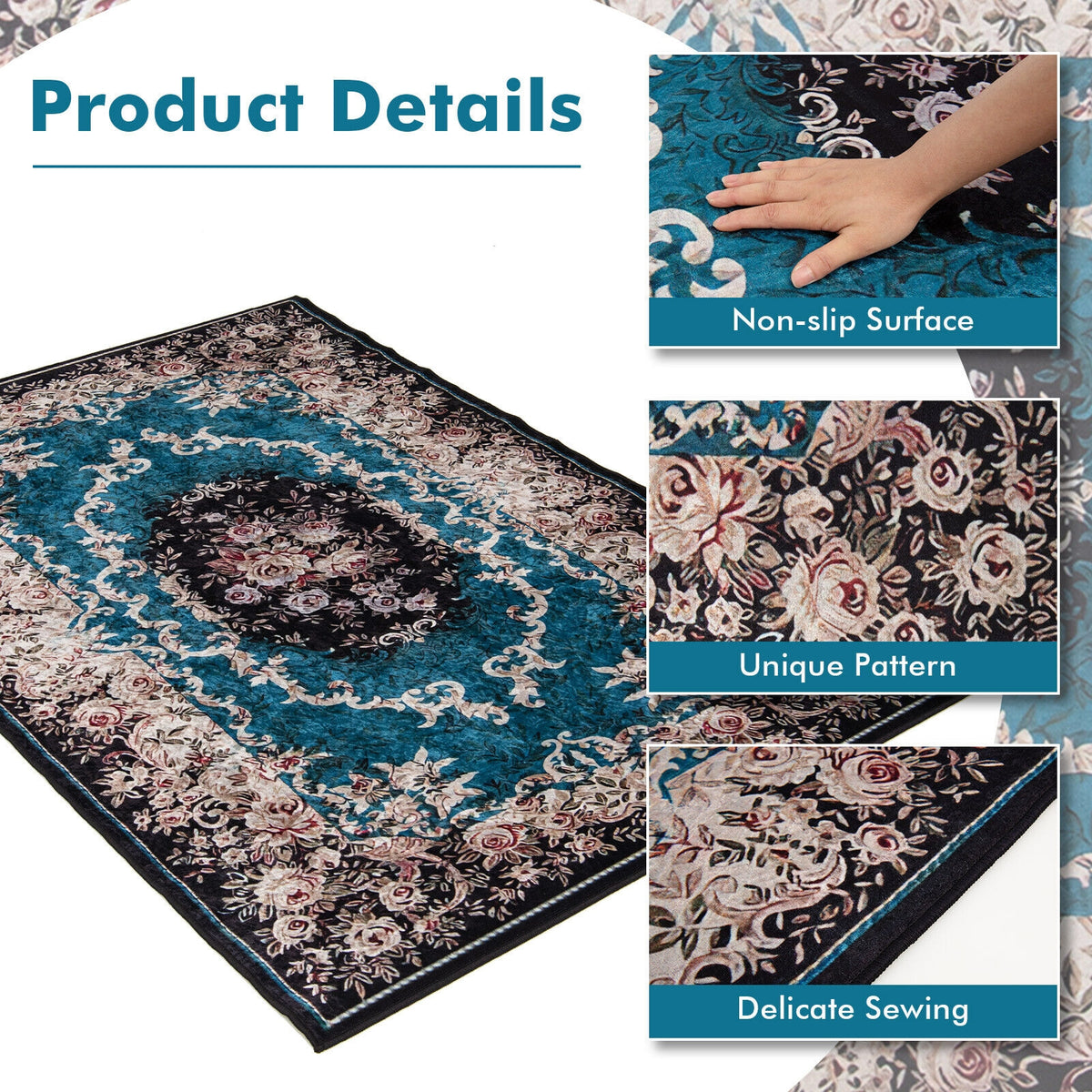 Non-Shedding Anti-Slip Area Rug, Size S, Multicolor Rugs at Gallery Canada