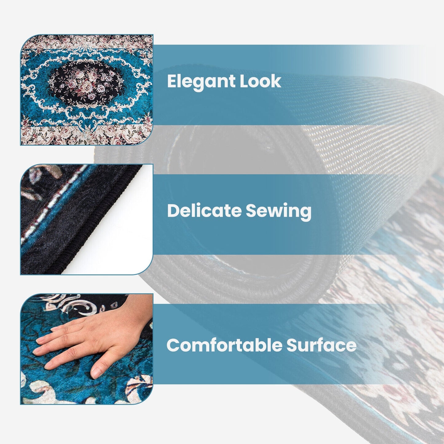 Non-Shedding Anti-Slip Area Rug, M, Multicolor Rugs at Gallery Canada