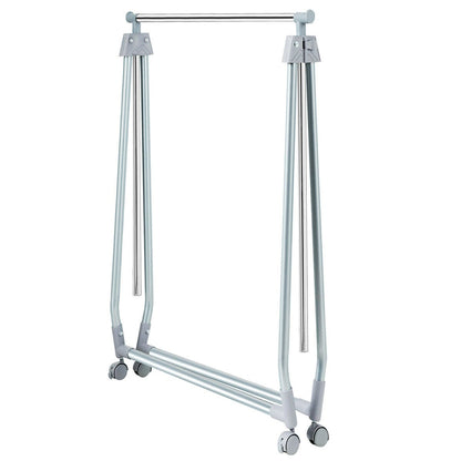 Extendable Foldable Heavy Duty Clothing Rack with Hanging Rod, Silver