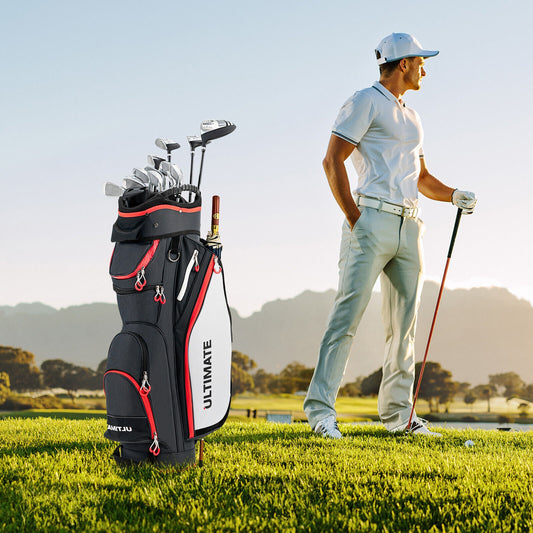 9.5 Inch Golf Cart Bag, 14 Way Dividers, Top Organizer, Black Golf Black at Gallery Canada