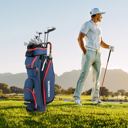 9.5 Inch Golf Cart Bag, 14 Way Dividers, Top Organizer, Navy Golf Navy at Gallery Canada