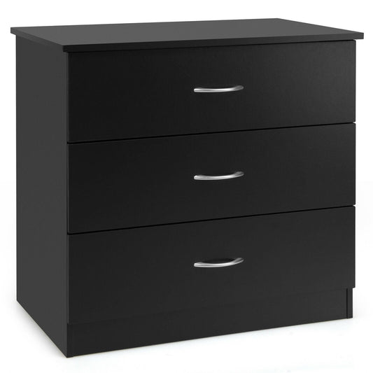 3 Drawer Dresser Chest of Drawer with Wide Storage Space Organiser, Black
