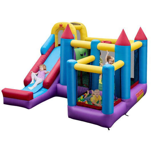 5-in-1 Inflatable Bounce Castle without Blower, Multicolor