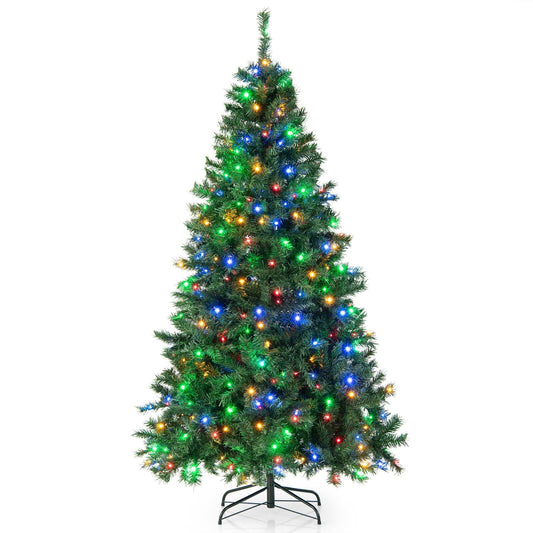 7 Feet Christmas Tree Pre-Lit  3-Minute Quick Shape, Green