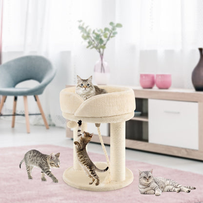 Cat Climbing Tree with Plush Perchs and Scratching Post, Beige at Gallery Canada