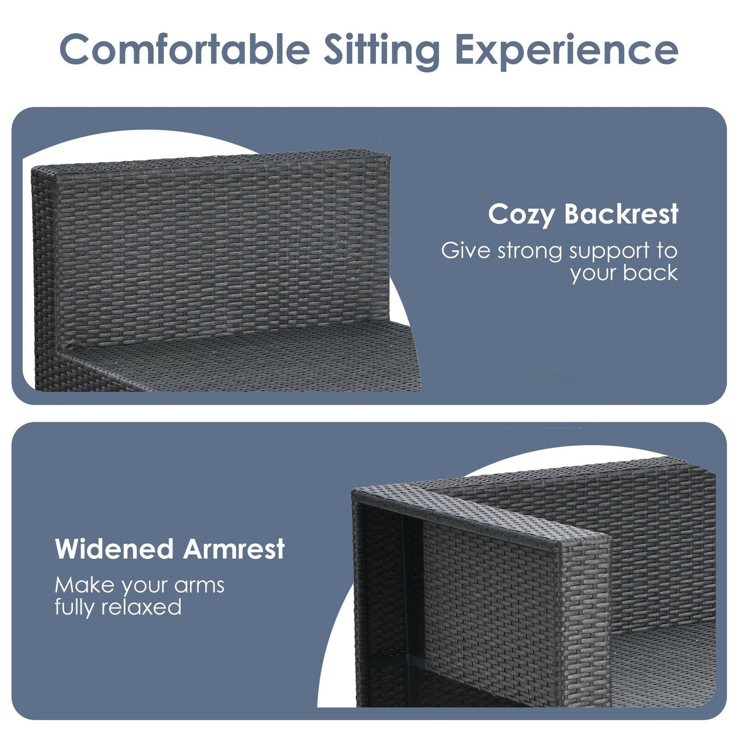 6 Piece Patio Rattan Furniture Set, Cushioned, Gray Outdoor Sectionals at Gallery Canada