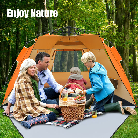 Pop Up Beach Tent, UPF 50+, Portable Sun Shelter, 3-4 Person, Orange Tents Orange at Gallery Canada