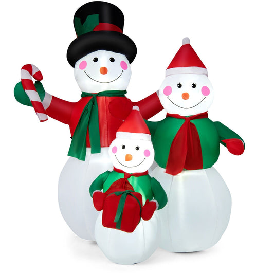 Inflatable Christmas Snowman Family Decoration with LED Lights, Multicolor at Gallery Canada