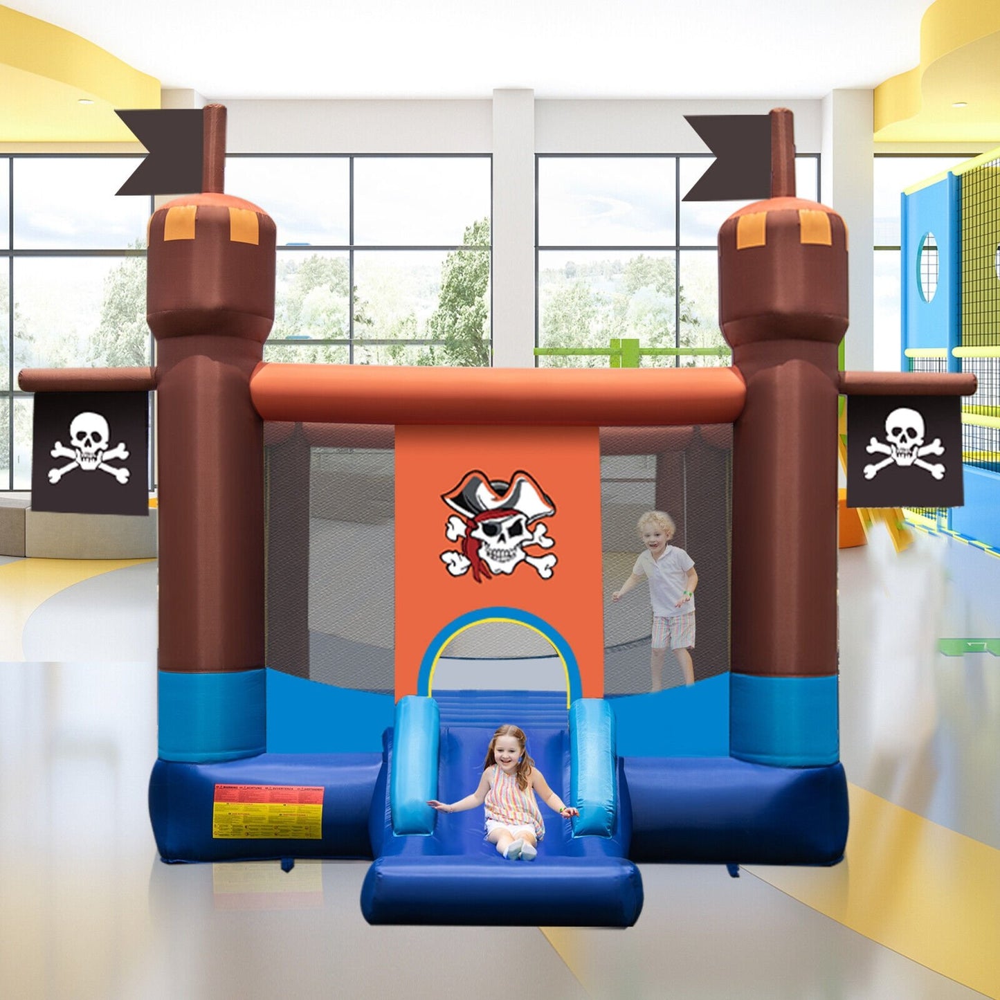 Pirate-Themed Inflatable Bounce Castle with Large Jumping Area and 735W Blower at Gallery Canada