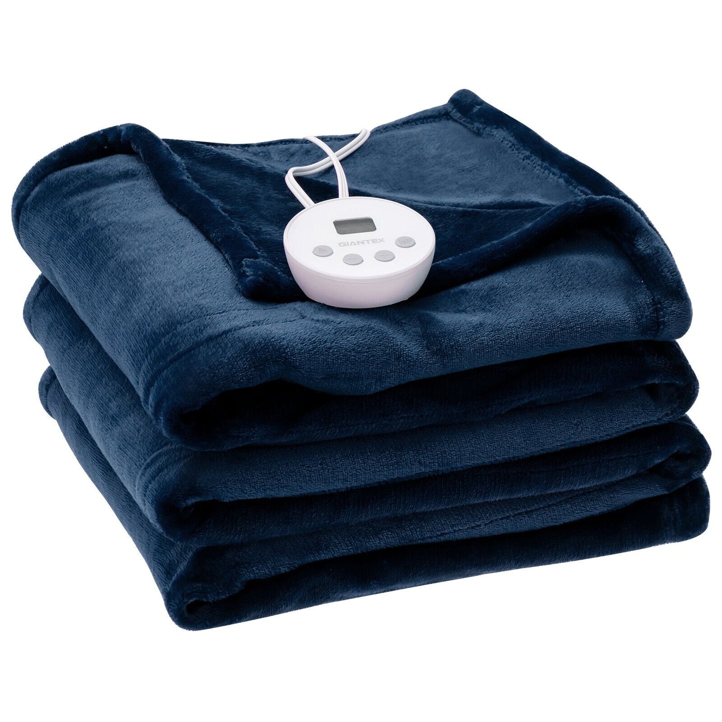 62" x 84" Twin Size Electric Heated Throw Blanket with Timer, Navy at Gallery Canada