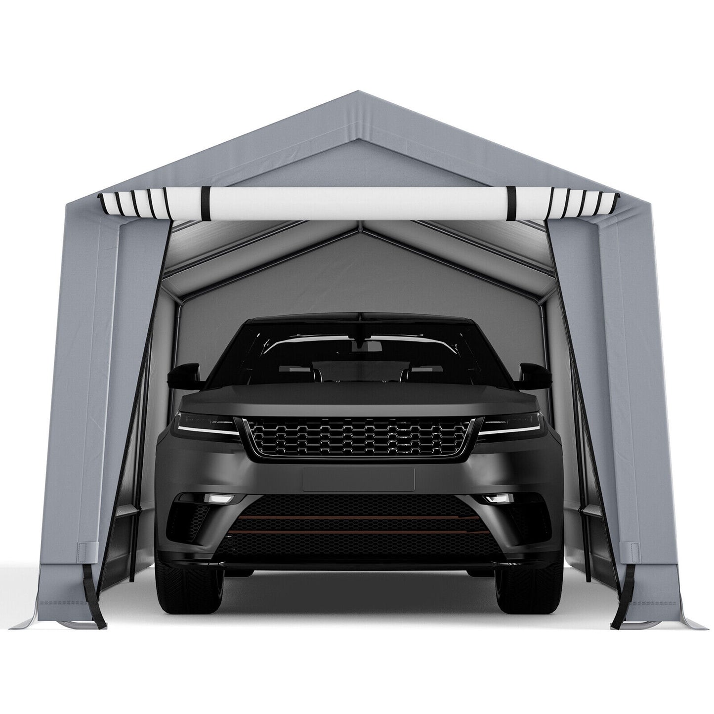 10 x 16 Feet Heavy-Duty Outdoor Carport, 2 Doors, Gray Carports at Gallery Canada