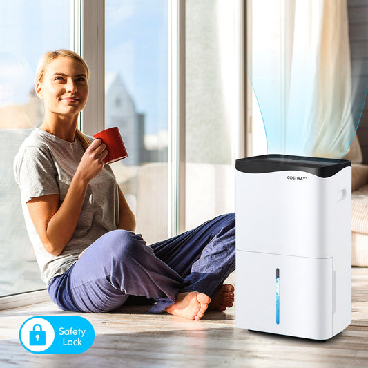 100-Pint Dehumidifier With Smart App, Alexa Control, White