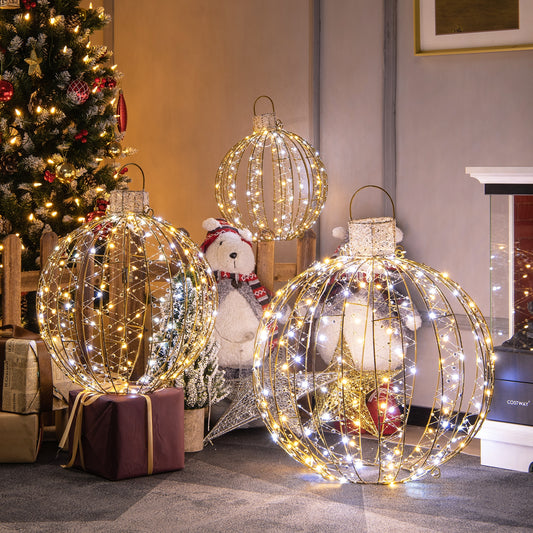 Christmas LED Light Balls, 3 Pack, Golden Christmas Decor & Accessories Golden at Gallery Canada