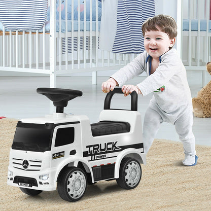 Children Push and Ride Racer Licensed Mercedes Benz Push Truck Car, White