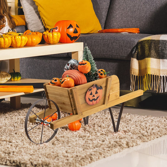 Wooden Wagon Planter, 9 Magnetic Accessories, Walnut