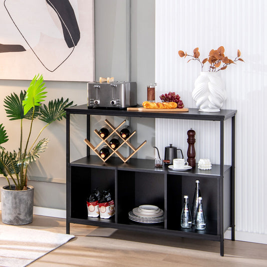 Modern Kitchen Buffet Sideboard, 3 Compartments, Black Sideboards Cabinets & Buffets Black at Gallery Canada