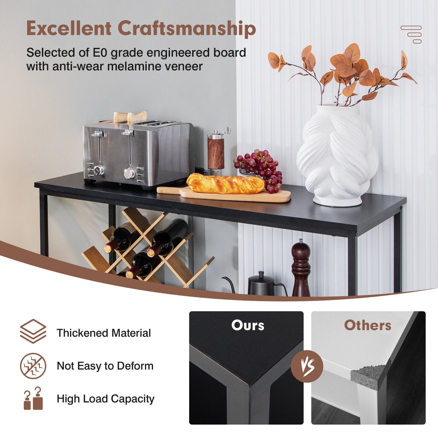 Modern Kitchen Buffet Sideboard, 3 Compartments, Black Sideboards Cabinets & Buffets at Gallery Canada