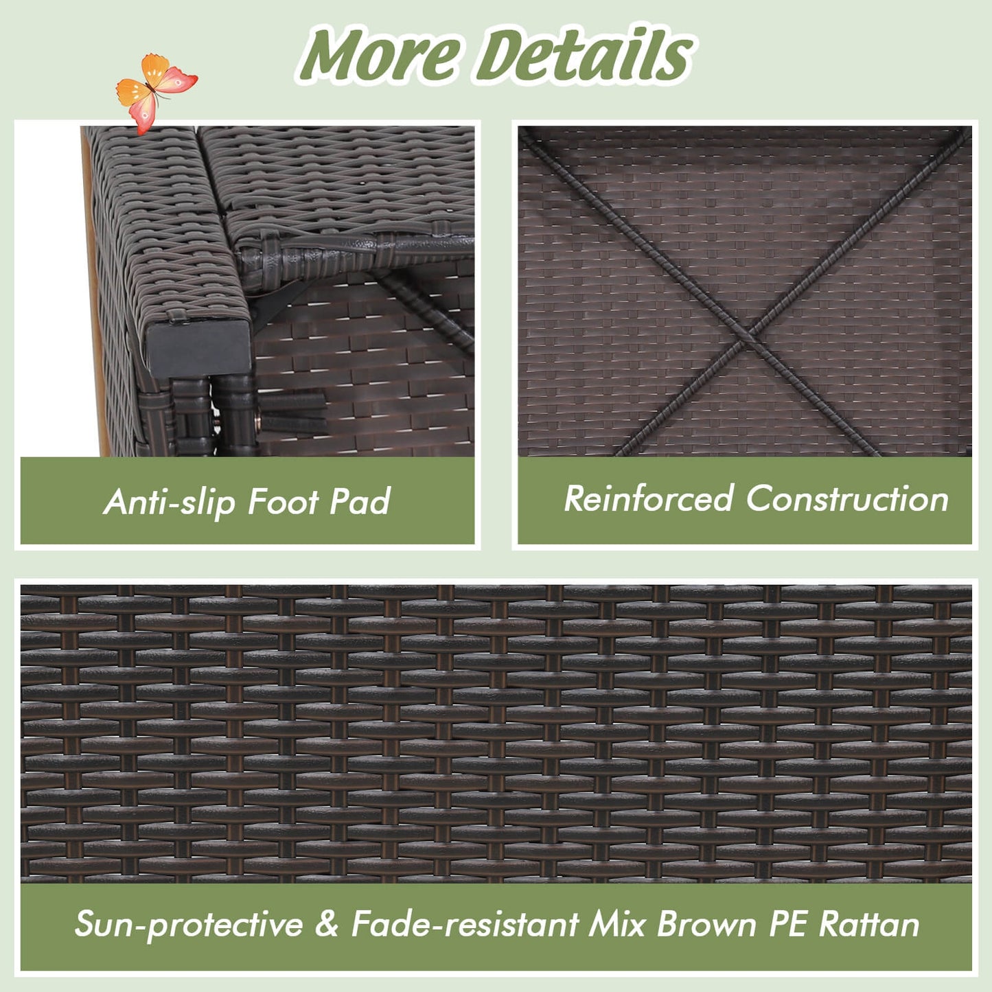 Fade Resistant Wicker Patio Ottoman Set, Brown Outdoor Seating & Patio Chairs at Gallery Canada