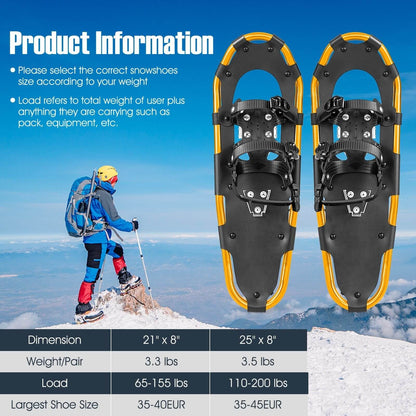 4-in-1 Lightweight Terrain Snowshoes with Flexible Pivot System-21 inches, Golden at Gallery Canada