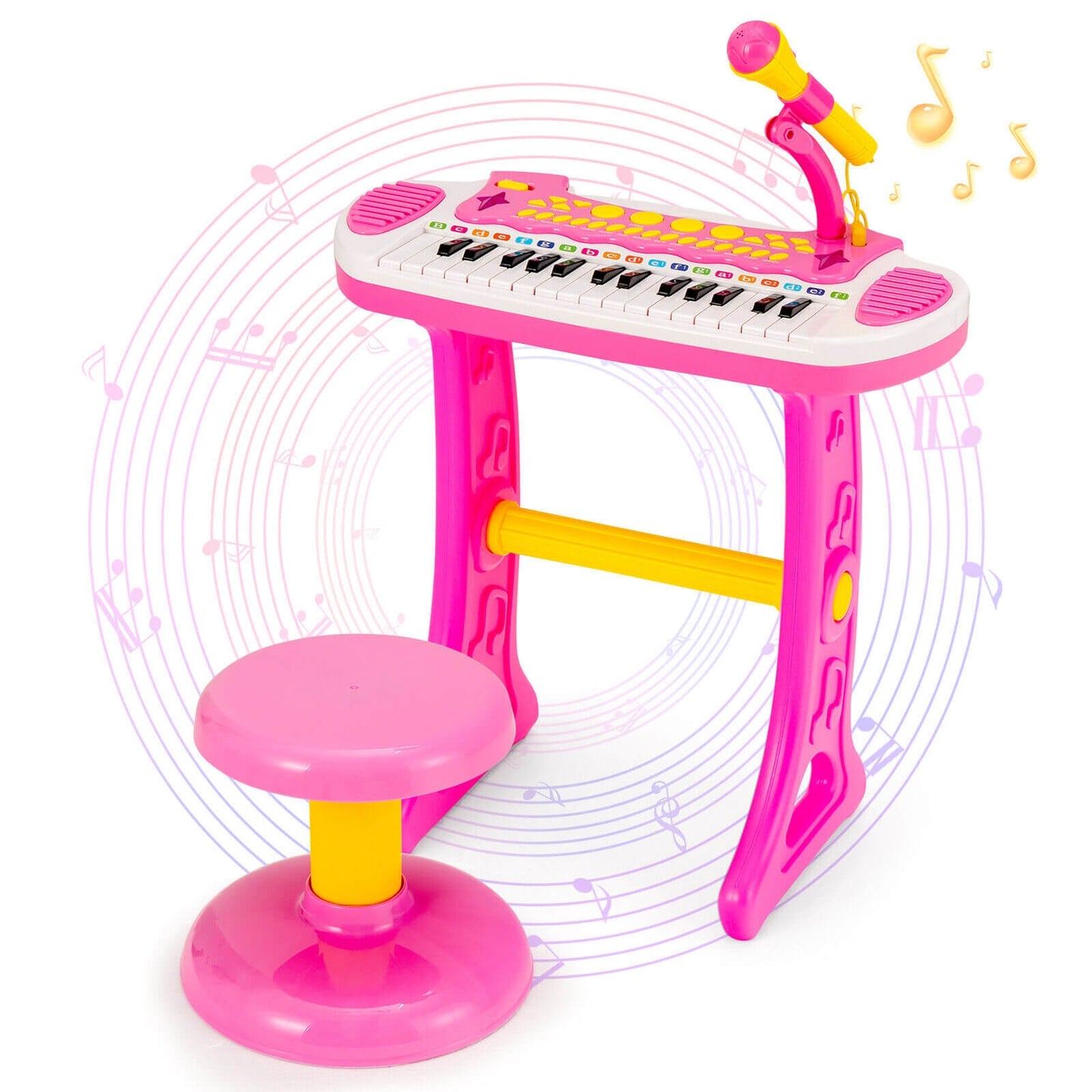 31-Key Kids Piano Keyboard Toy with Microphone and Multiple Sounds for Age 3+, Pink Musical Toys at Gallery Canada